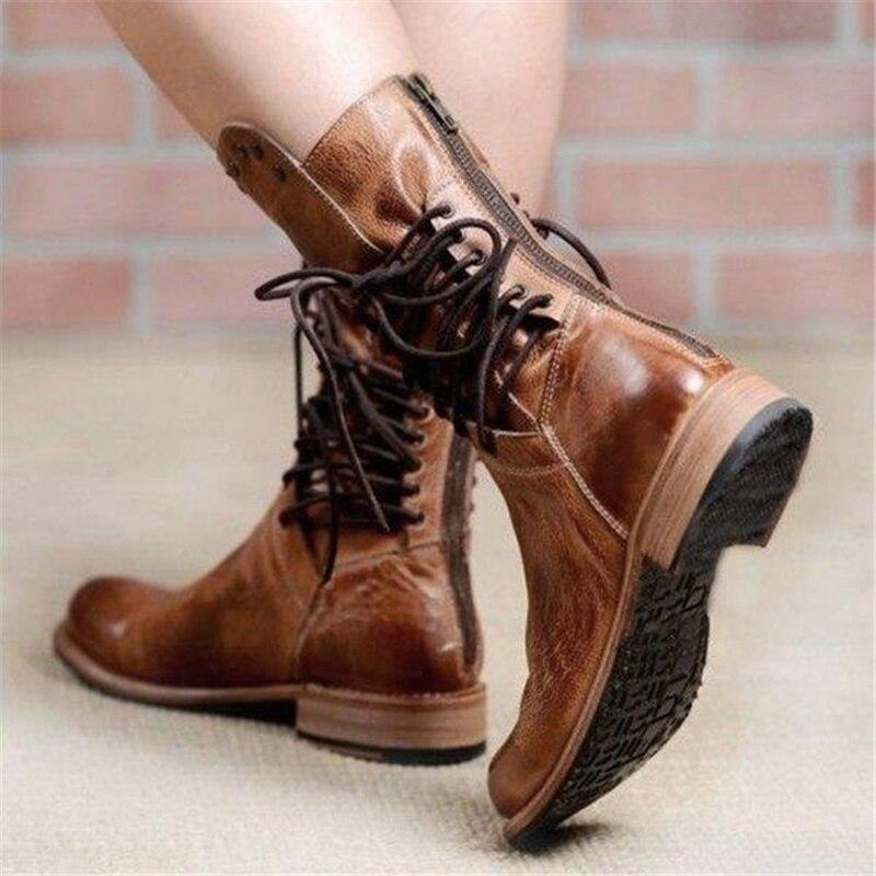 Amaya™ - Bottines en cuir vintage à lacets