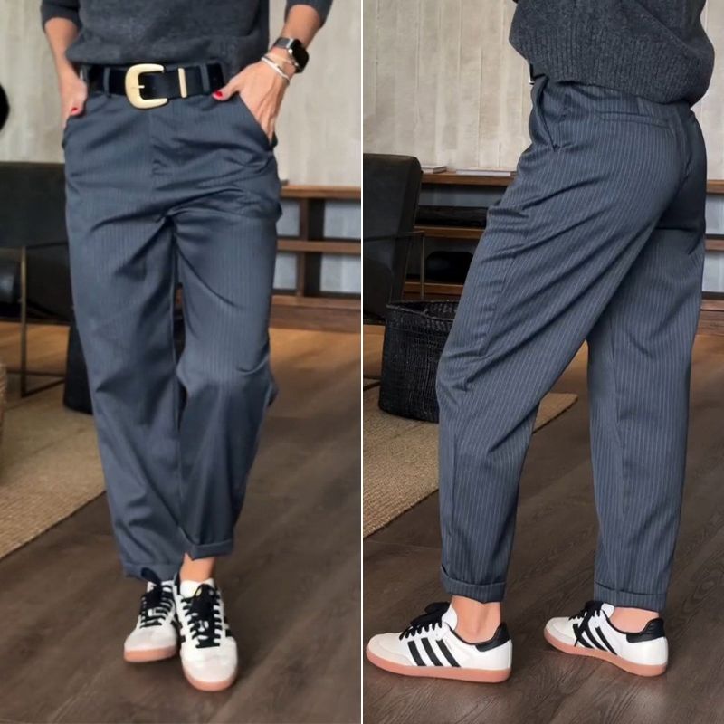 Bella™ | Pantalon galbant rayé