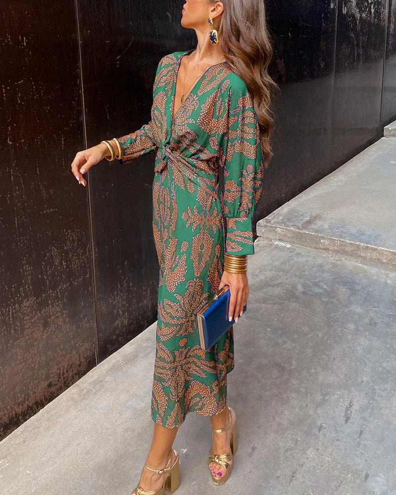 Alissa | Robe Élégante à Imprimé Vintage