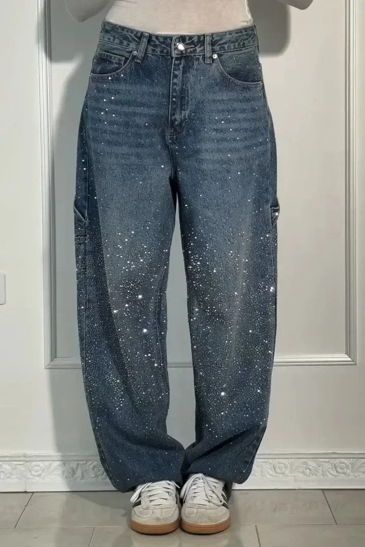 Calypso | Pantalon taille haute à jambes larges et poches à boutons
