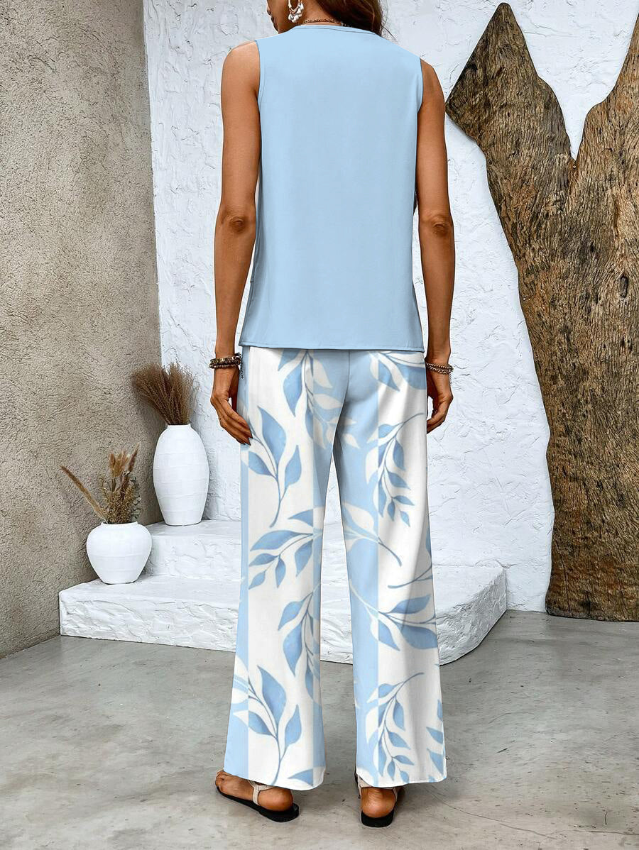 Alba | Ensemble élégant à motif fleuri avec haut et pantalon
