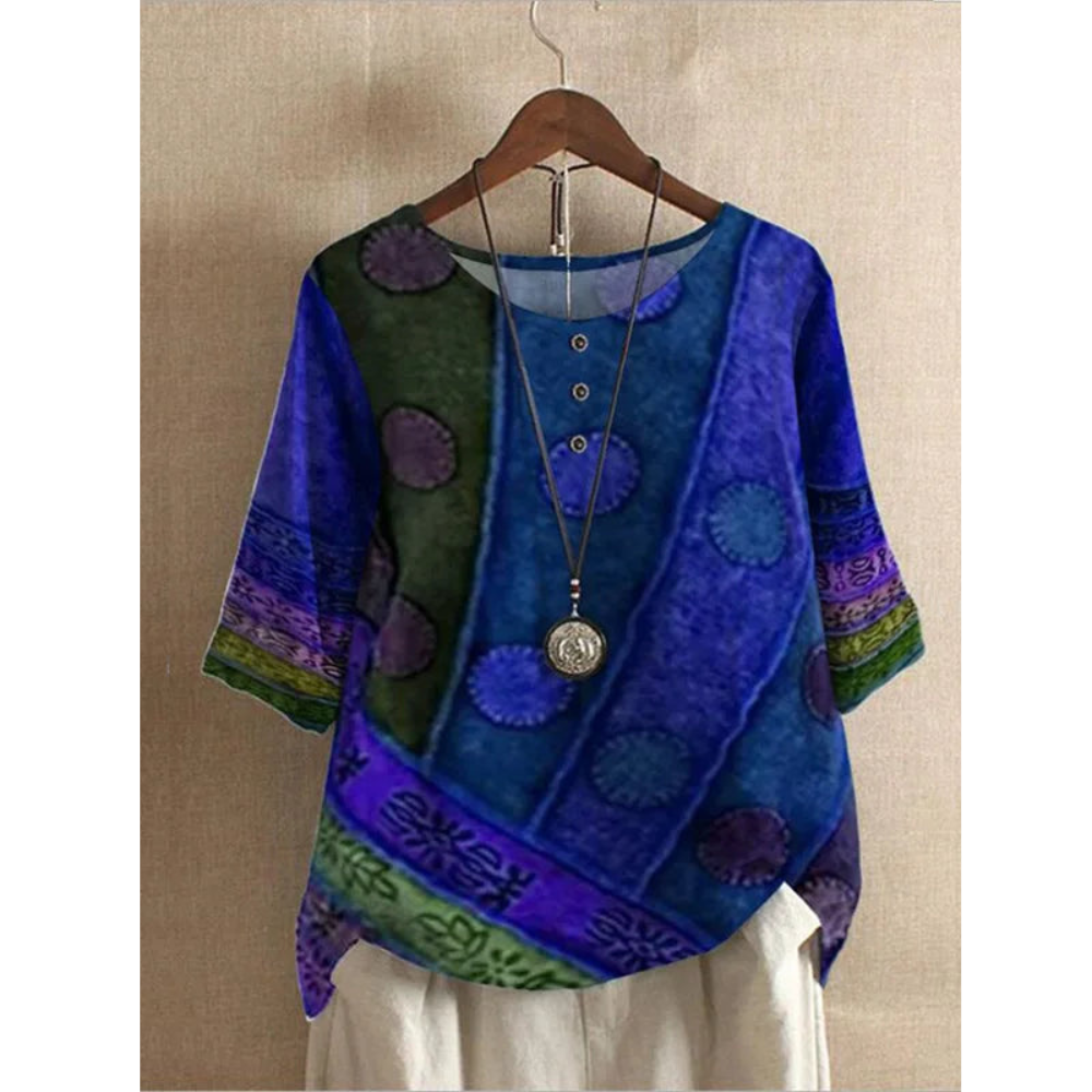Kirsten - Blouse confortable et colorée à manches mi-longues