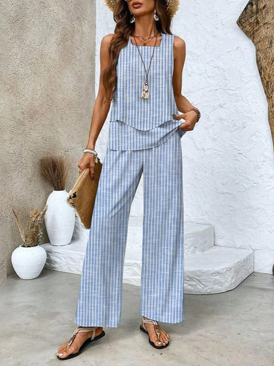 Alba | Ensemble élégant à motif fleuri avec haut et pantalon