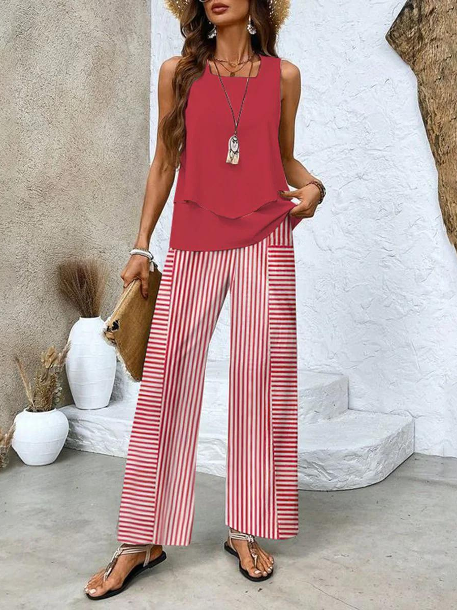 Alba | Ensemble élégant à motif fleuri avec haut et pantalon