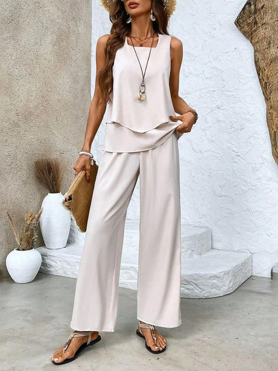 Alba | Ensemble élégant à motif fleuri avec haut et pantalon