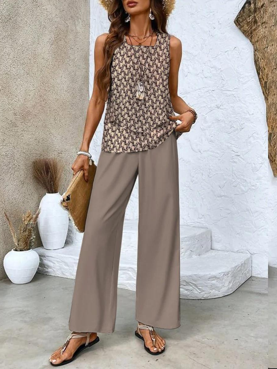 Alba | Ensemble élégant à motif fleuri avec haut et pantalon