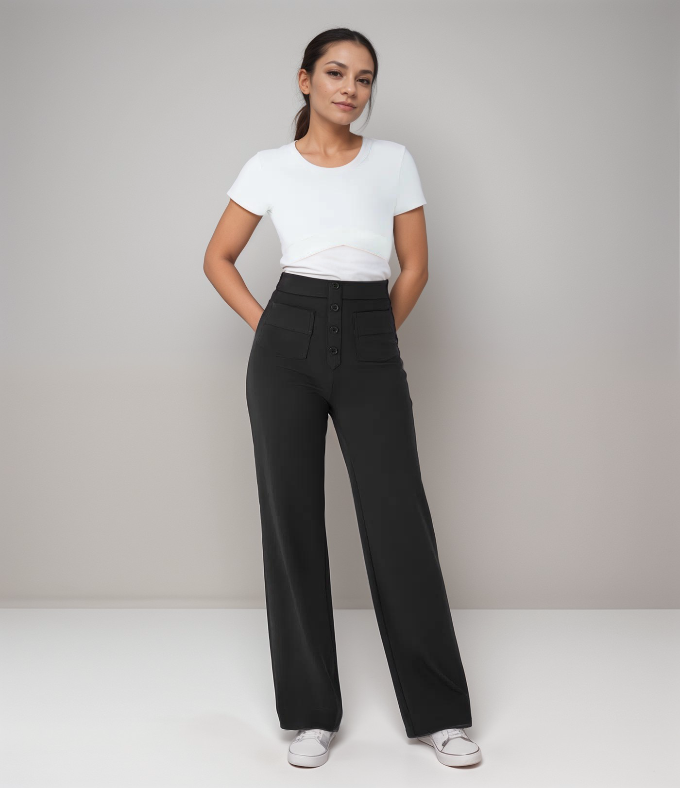 Momo | Pantalon élastique taille haute