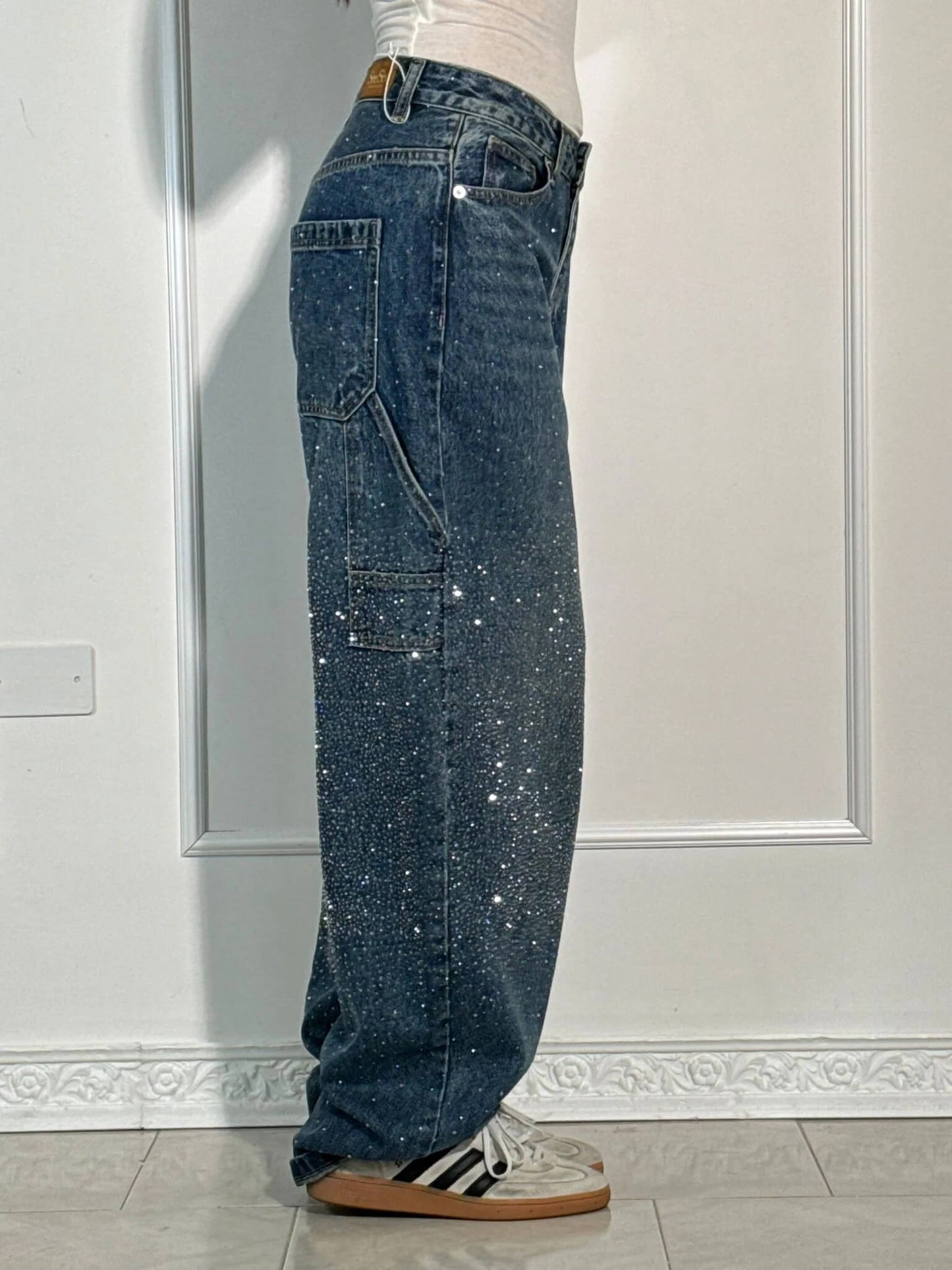 Calypso | Pantalon taille haute à jambes larges et poches à boutons