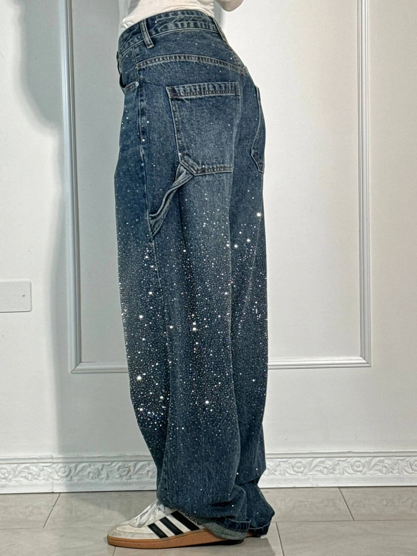 Calypso | Pantalon taille haute à jambes larges et poches à boutons