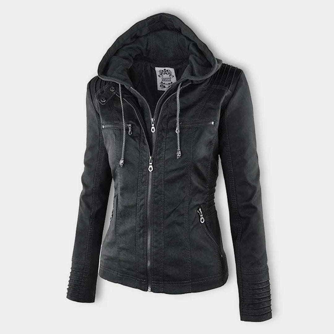 Sienna™ | Veste en simili cuir avec capuche