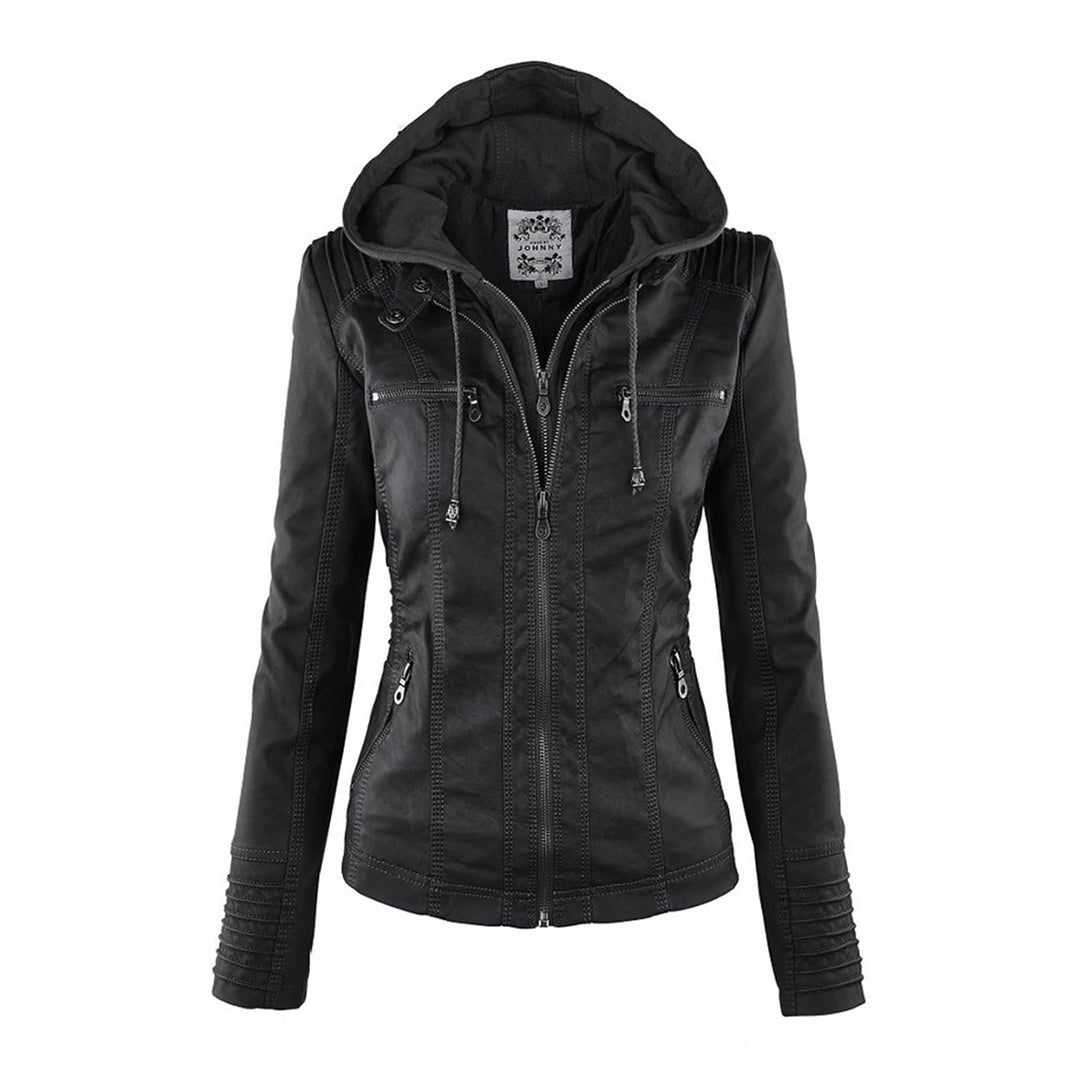 Sienna™ | Veste en simili cuir avec capuche