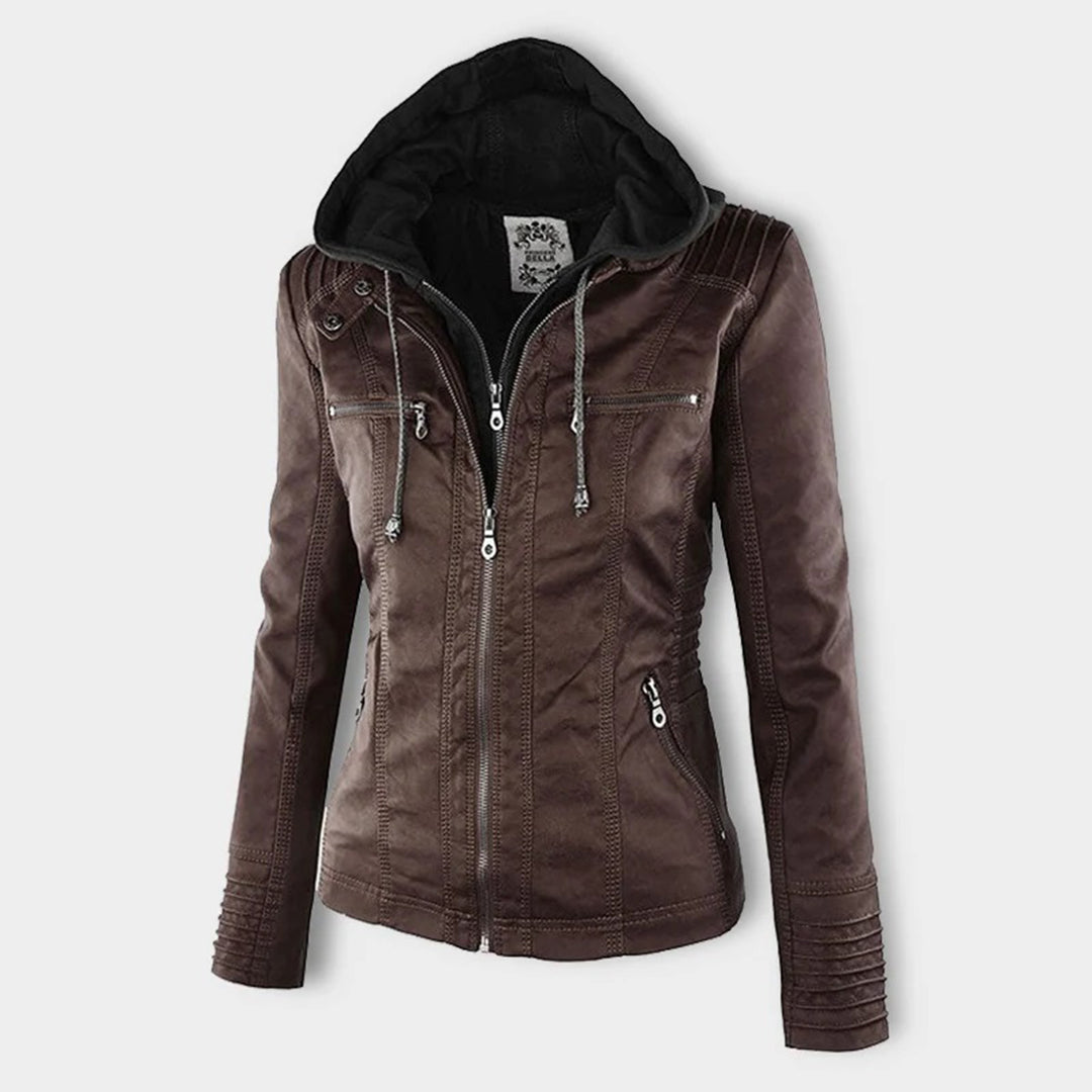 Sienna™ | Veste en simili cuir avec capuche