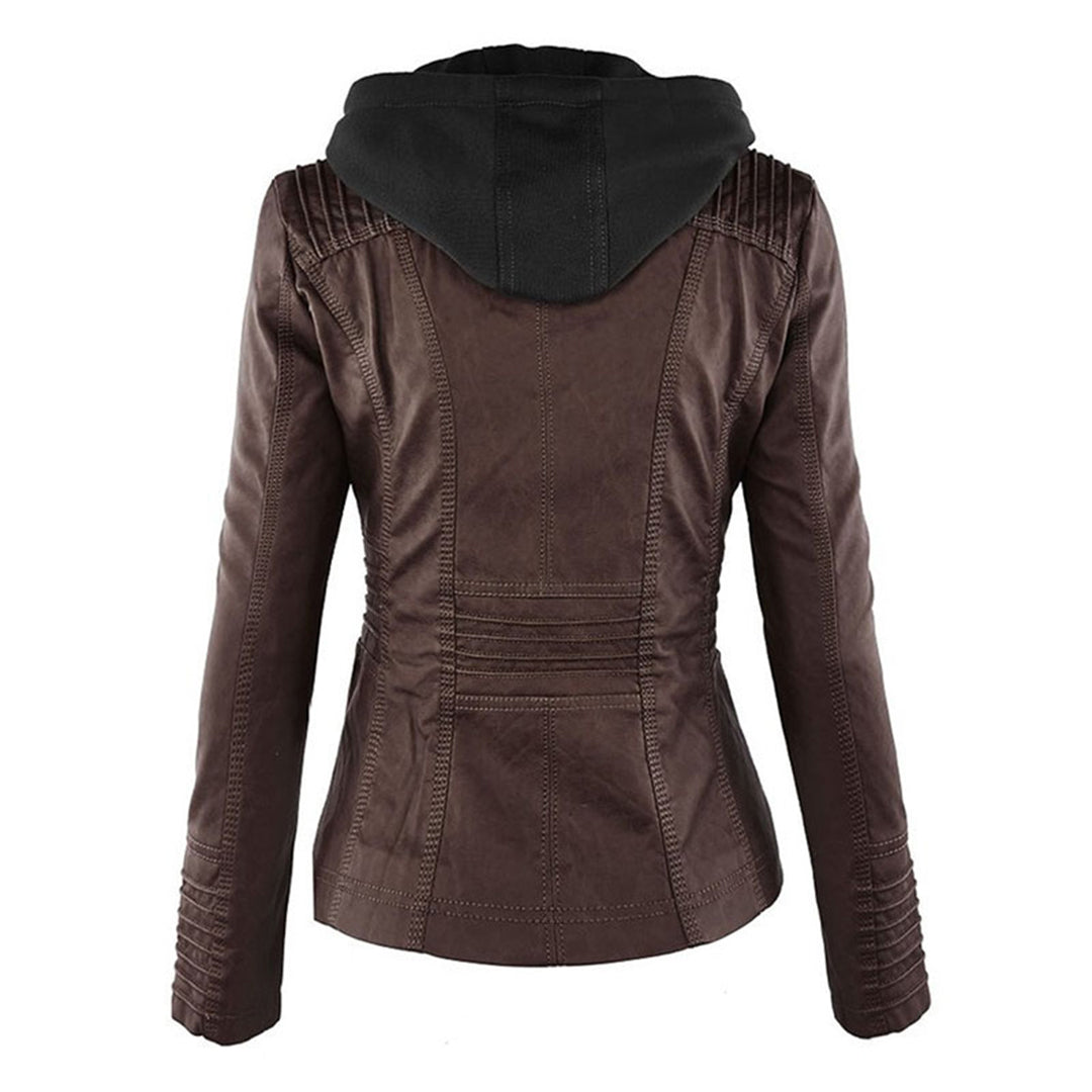 Sienna™ | Veste en simili cuir avec capuche