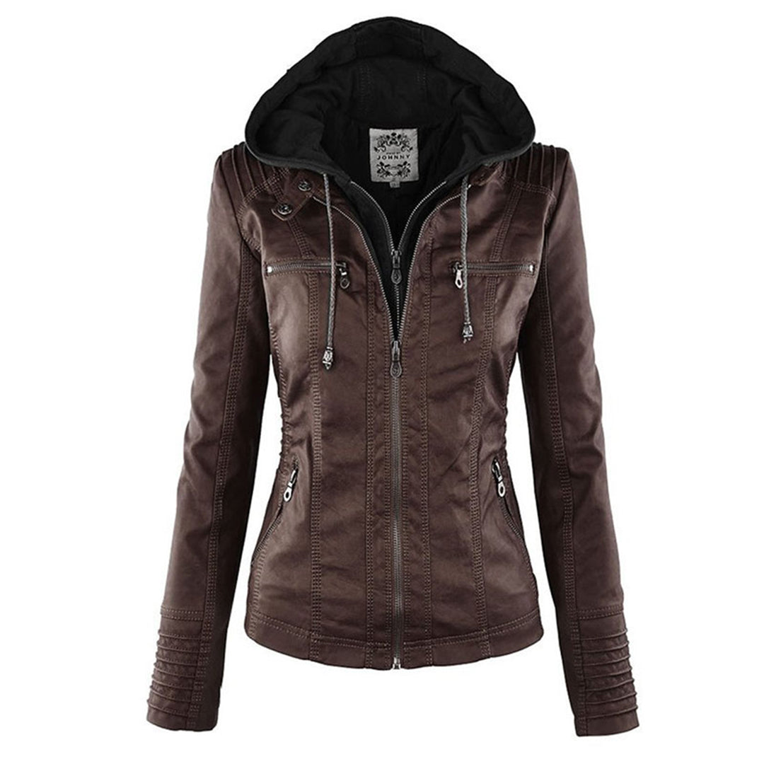 Sienna™ | Veste en simili cuir avec capuche