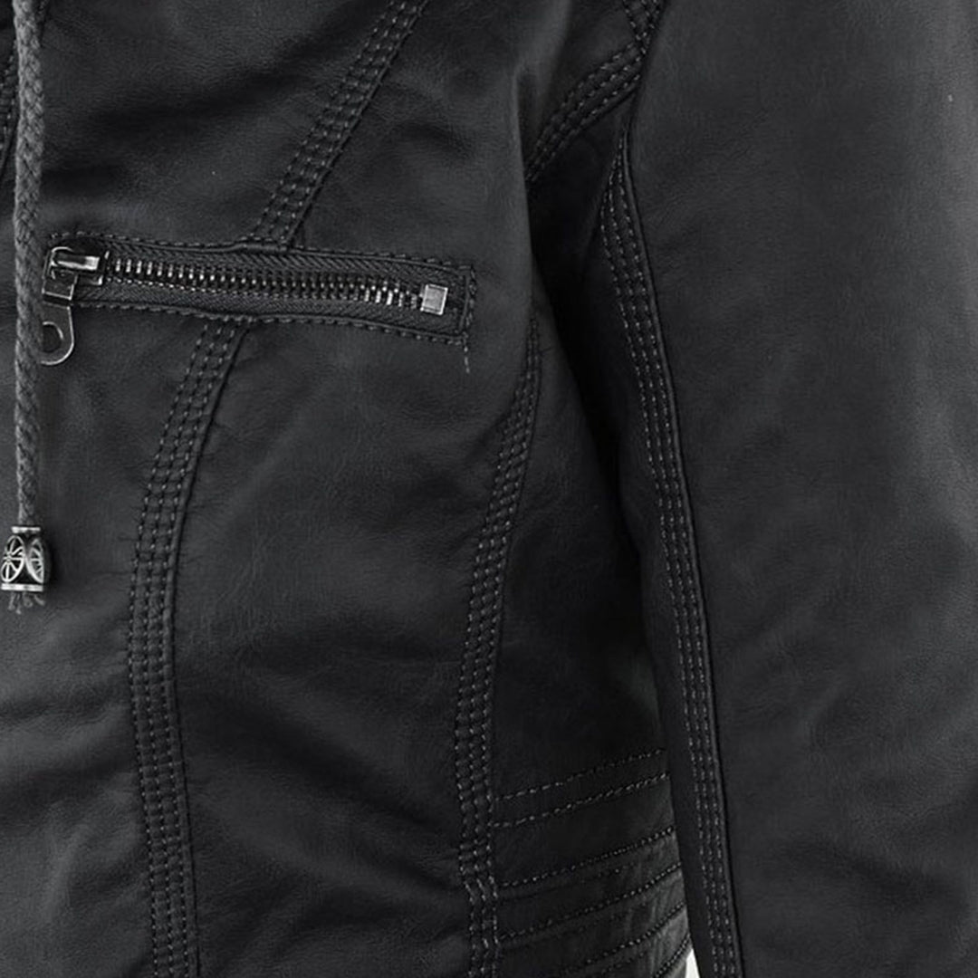 Sienna™ | Veste en simili cuir avec capuche