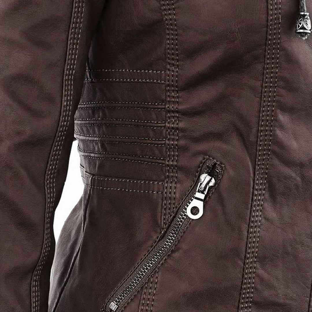 Sienna™ | Veste en simili cuir avec capuche