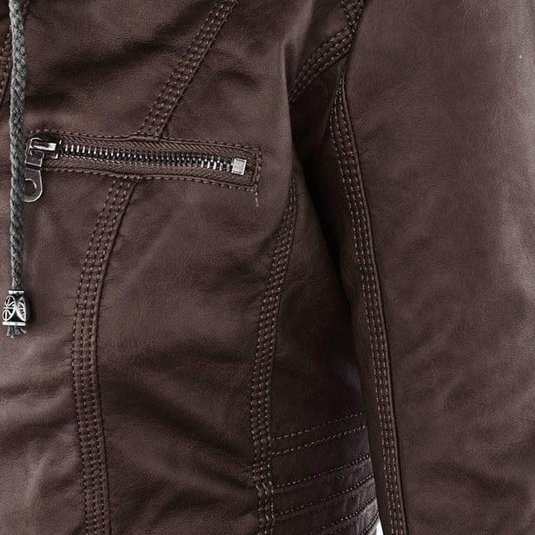 Sienna™ | Veste en simili cuir avec capuche