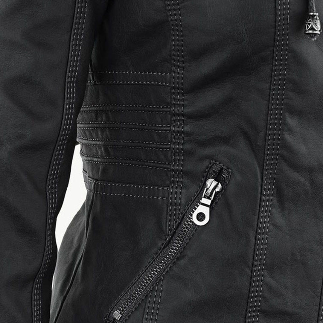 Sienna™ | Veste en simili cuir avec capuche