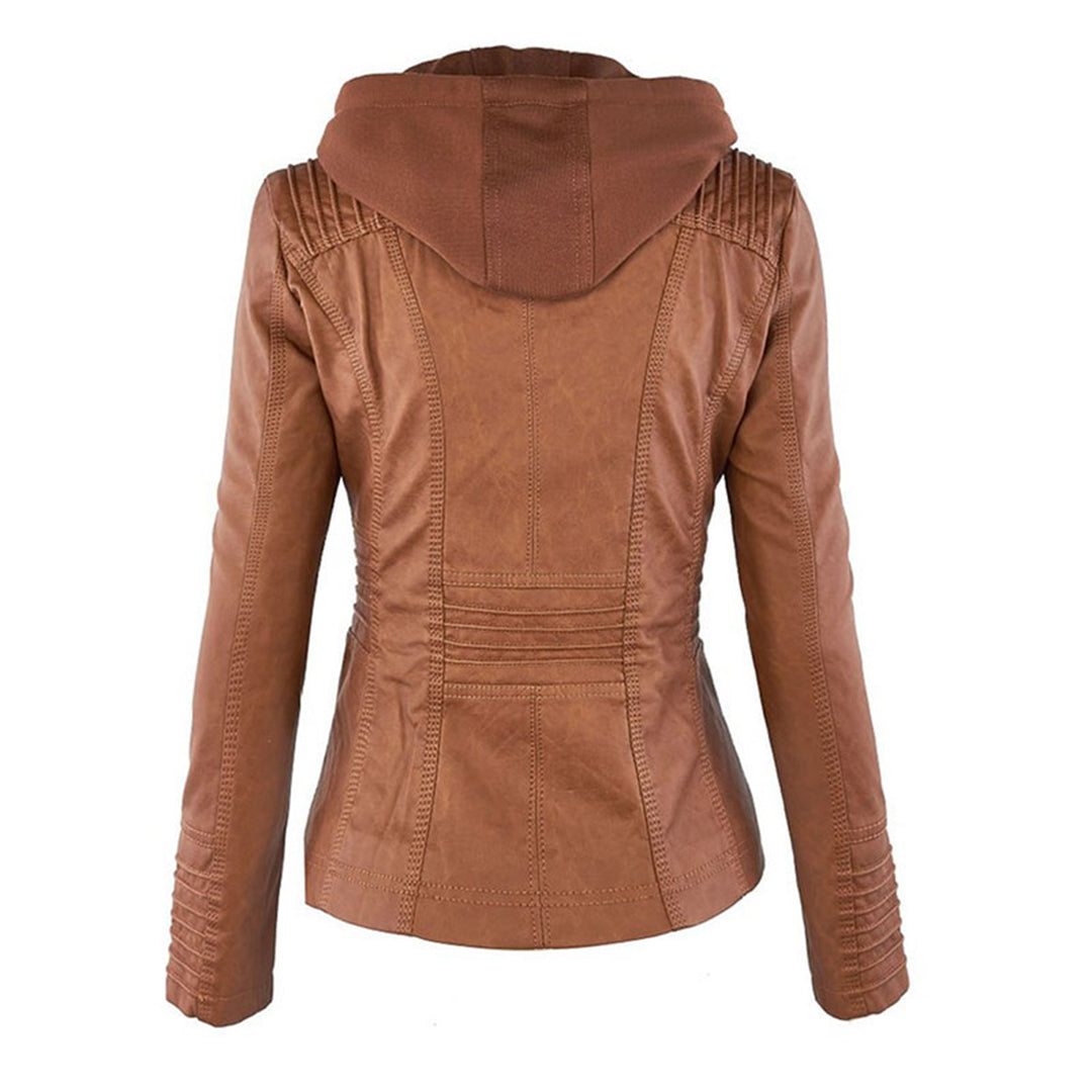 Sienna™ | Veste en simili cuir avec capuche