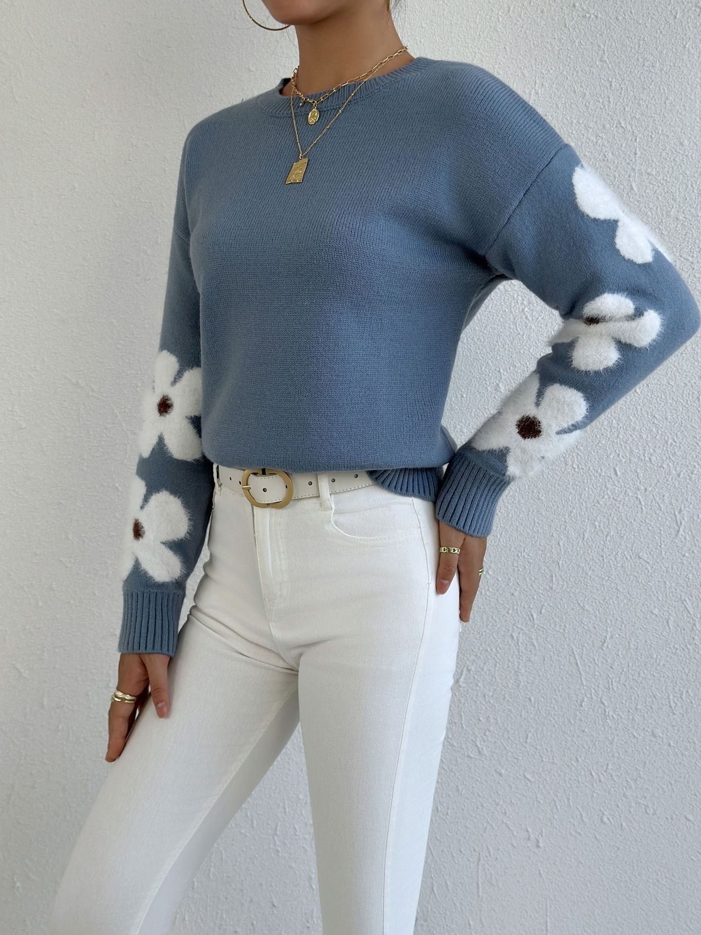 Sophie™ | Pull Doux à Fleurs Élégantes