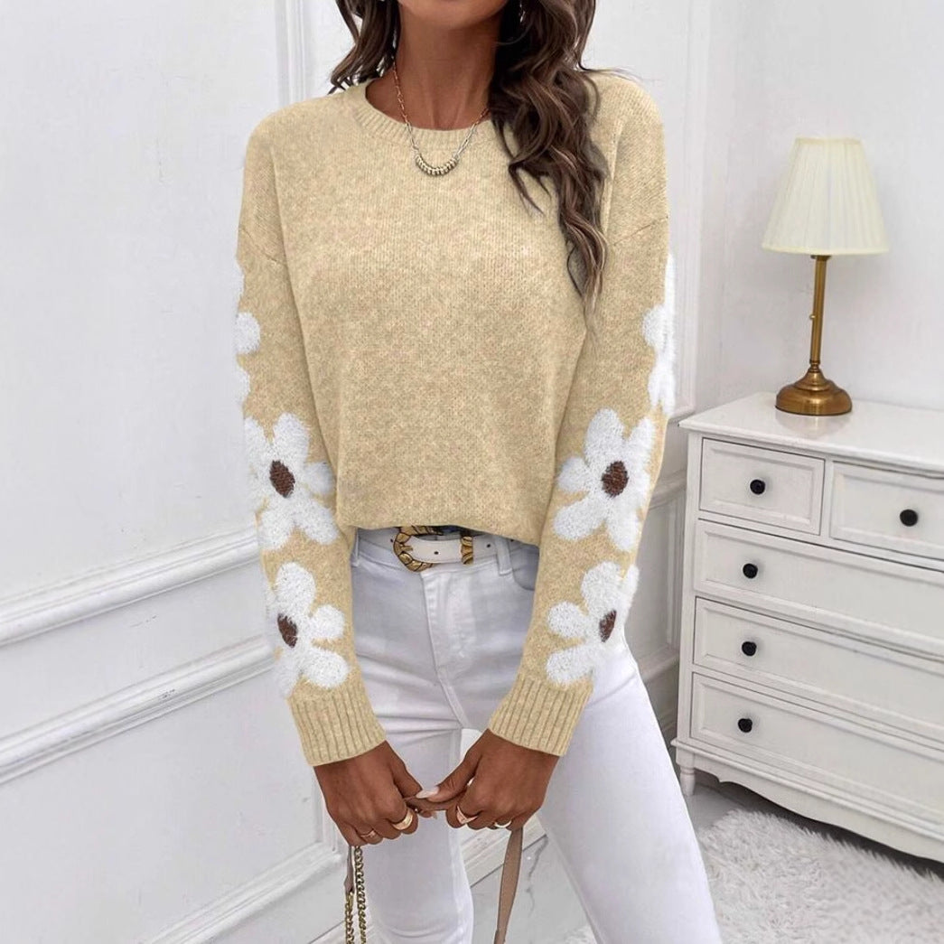 Sophie™ | Pull Doux à Fleurs Élégantes