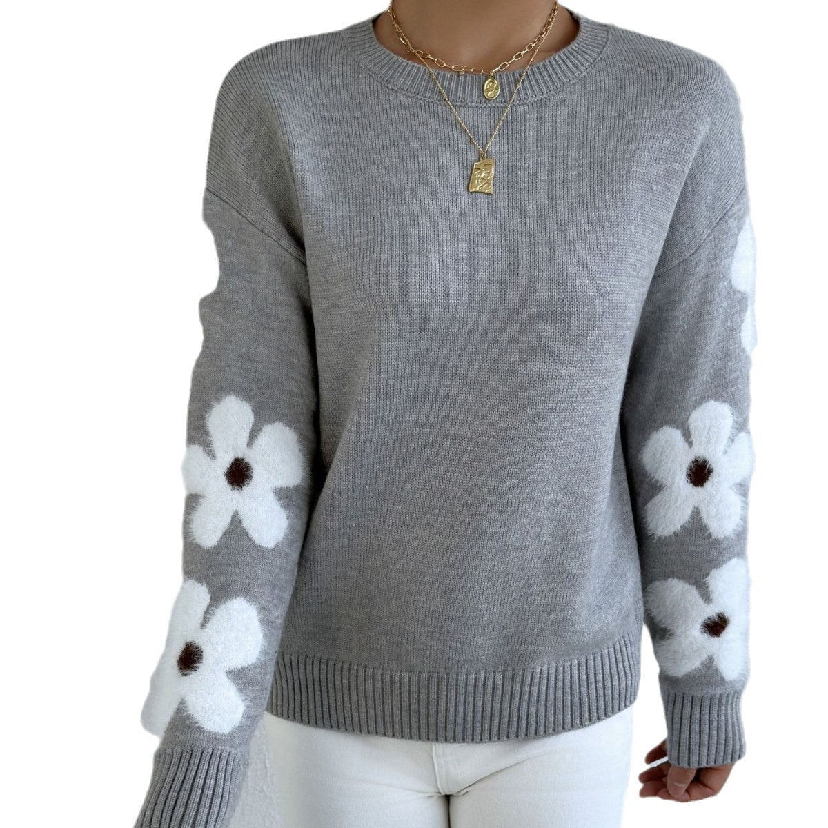 Sophie™ | Pull Doux à Fleurs Élégantes