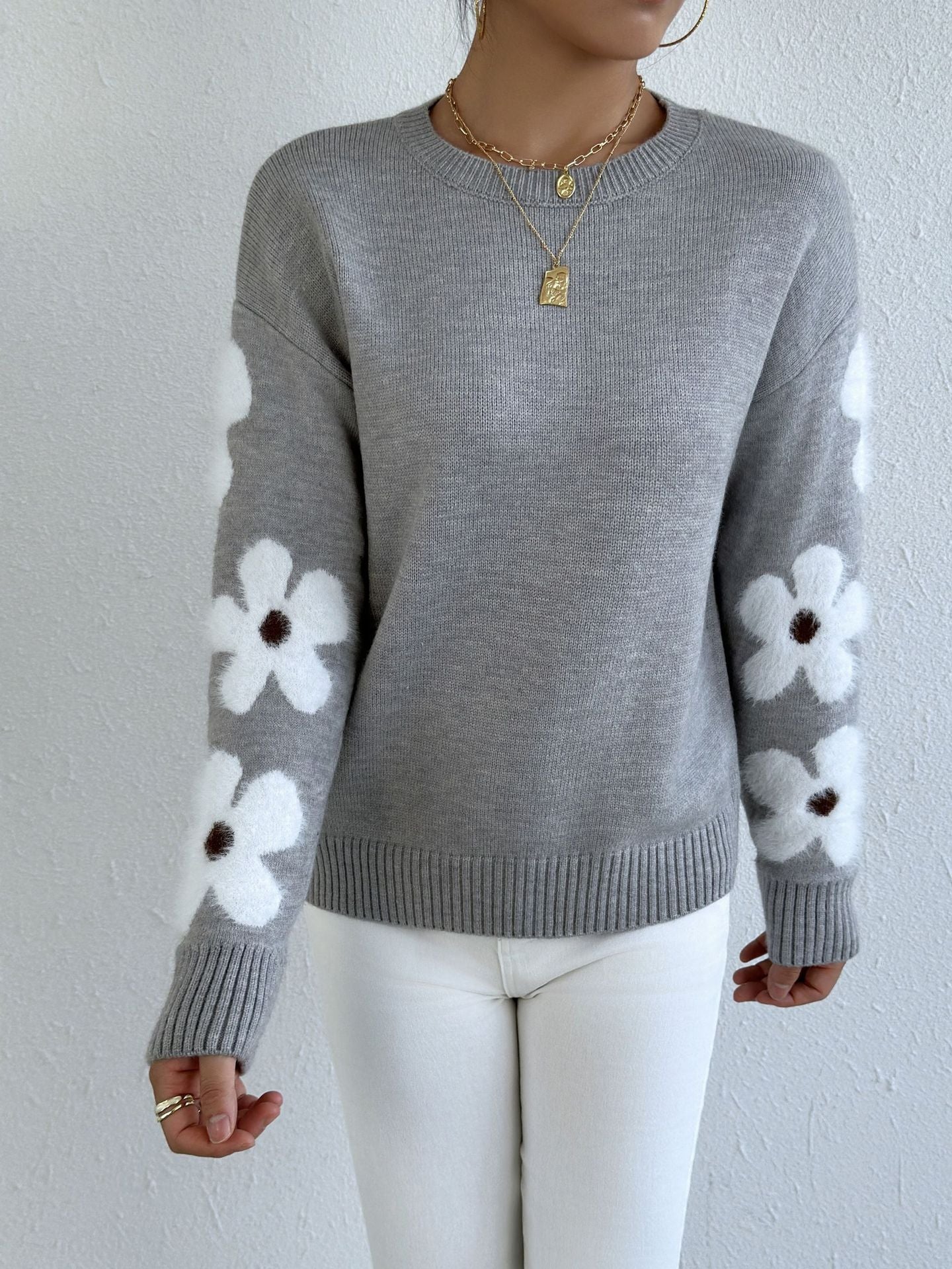 Sophie™ | Pull Doux à Fleurs Élégantes