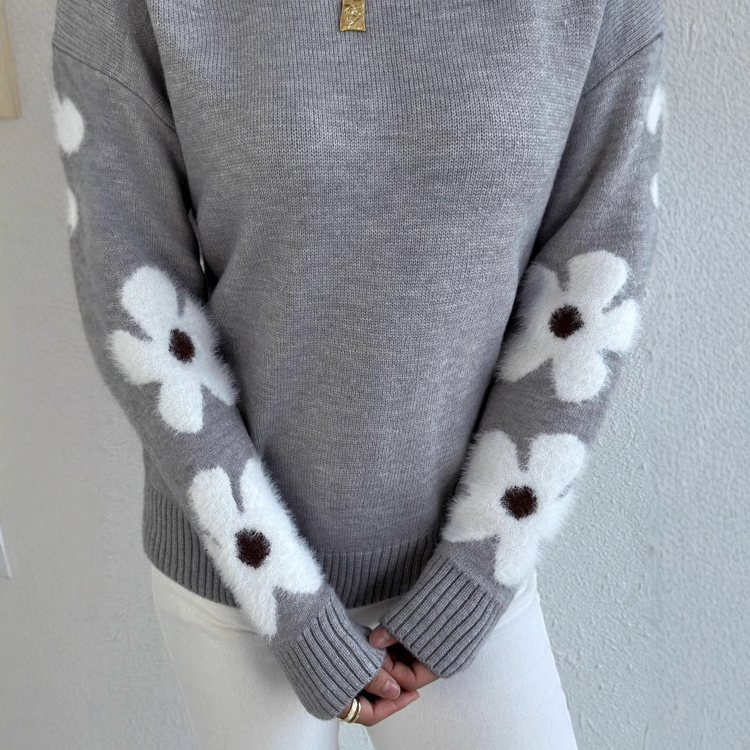Sophie™ | Pull Doux à Fleurs Élégantes