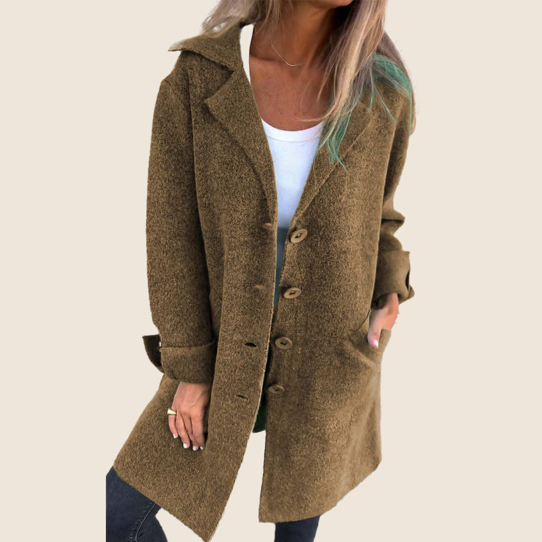 Manteau Casual Monopette avec Revers