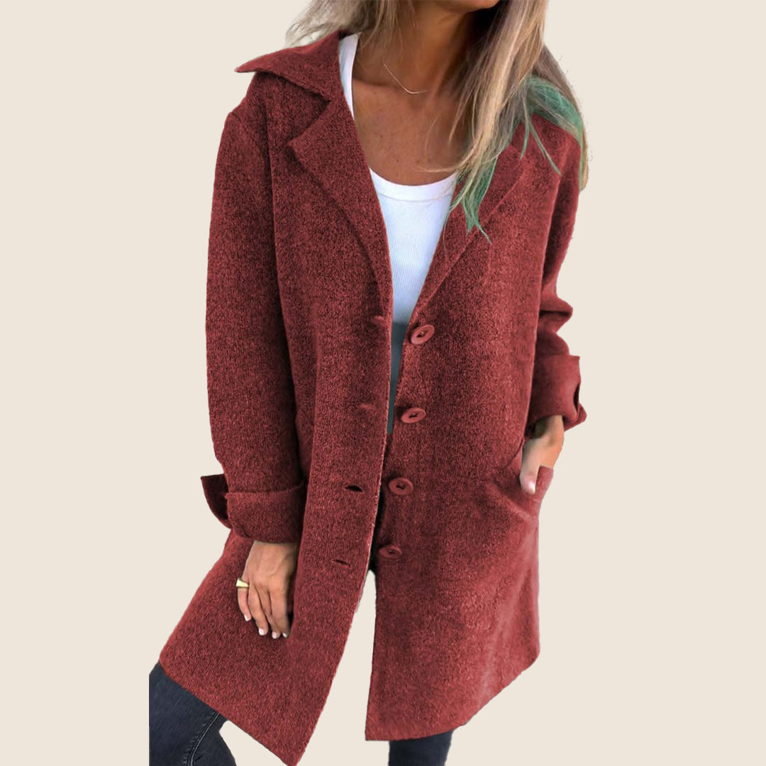Manteau Casual Monopette avec Revers