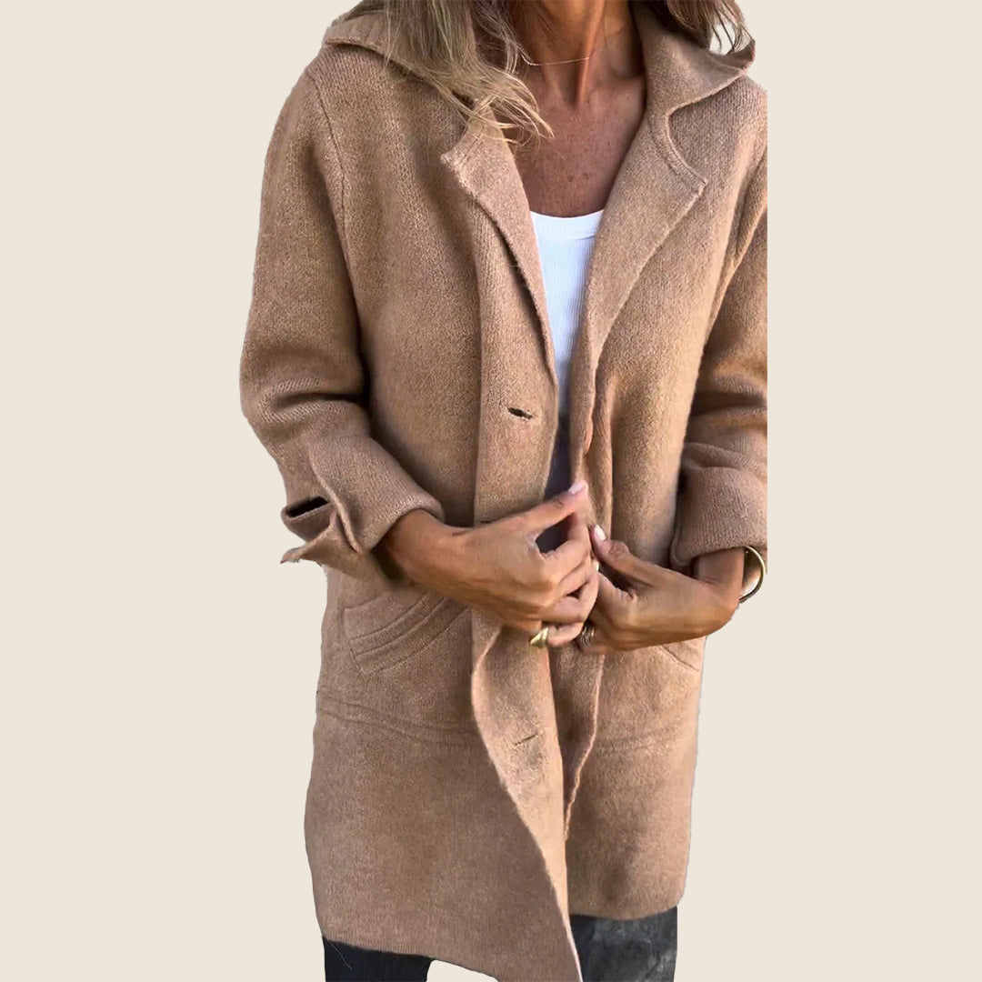 Manteau Casual Monopette avec Revers