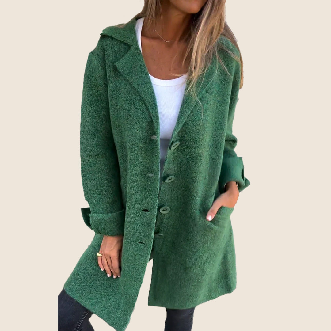 Manteau Casual Monopette avec Revers