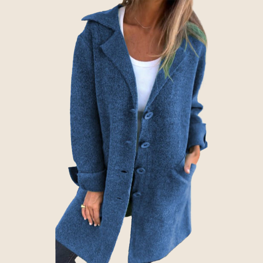 Manteau Casual Monopette avec Revers