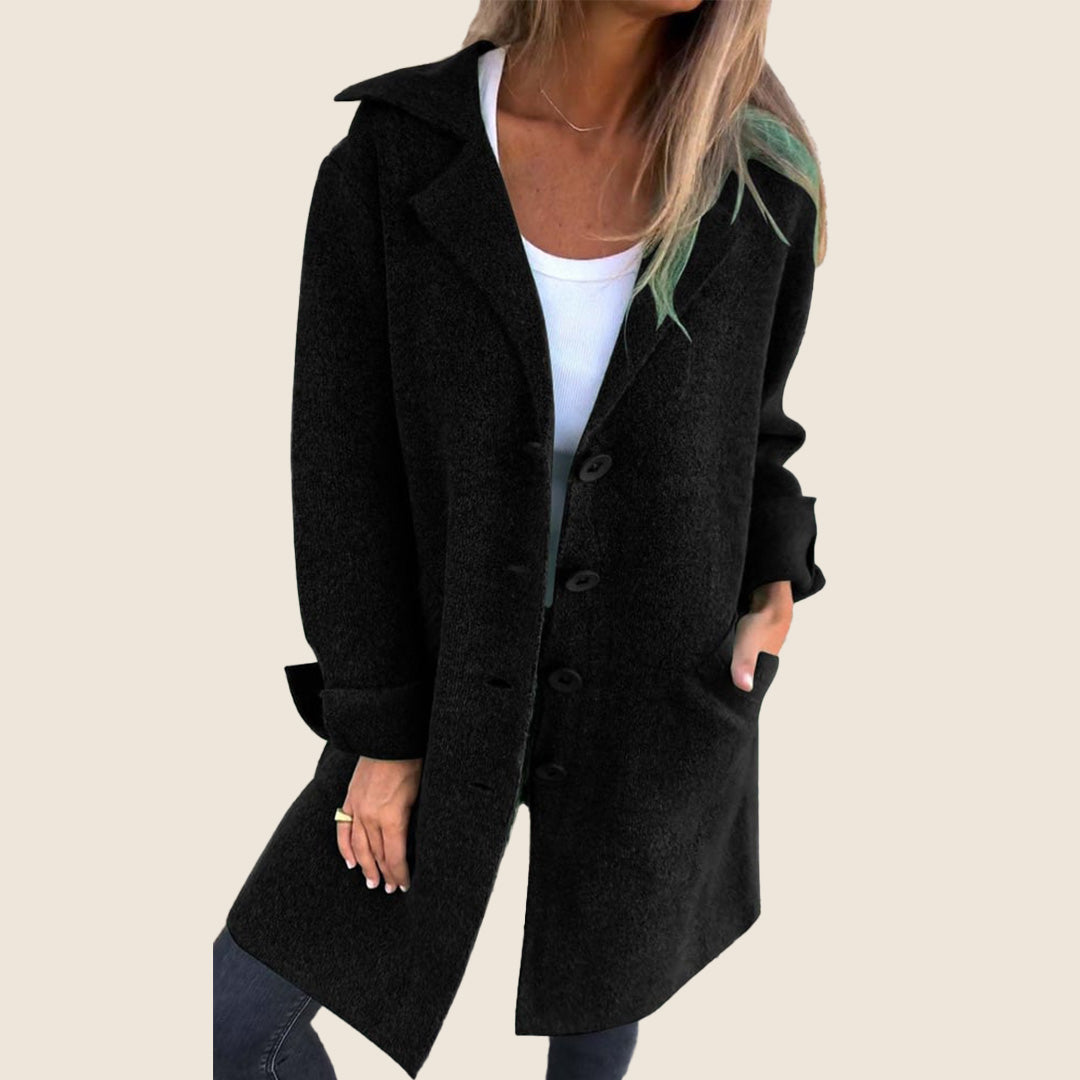 Manteau Casual Monopette avec Revers