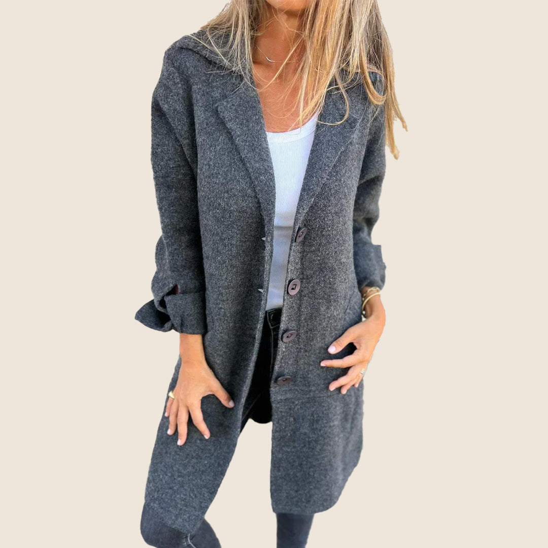 Manteau Casual Monopette avec Revers