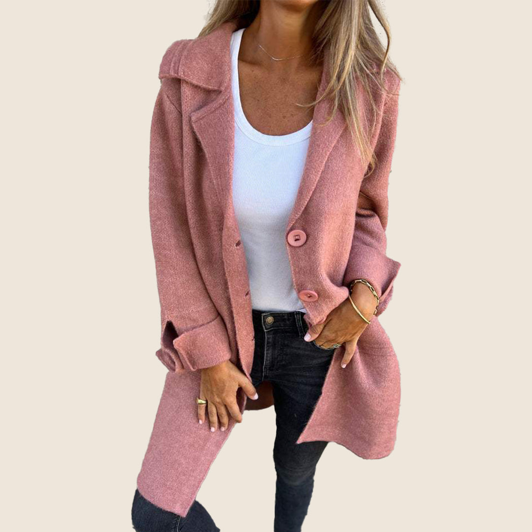Manteau Casual Monopette avec Revers