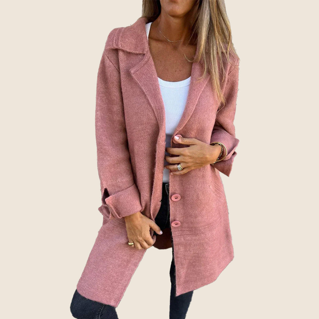 Manteau Casual Monopette avec Revers