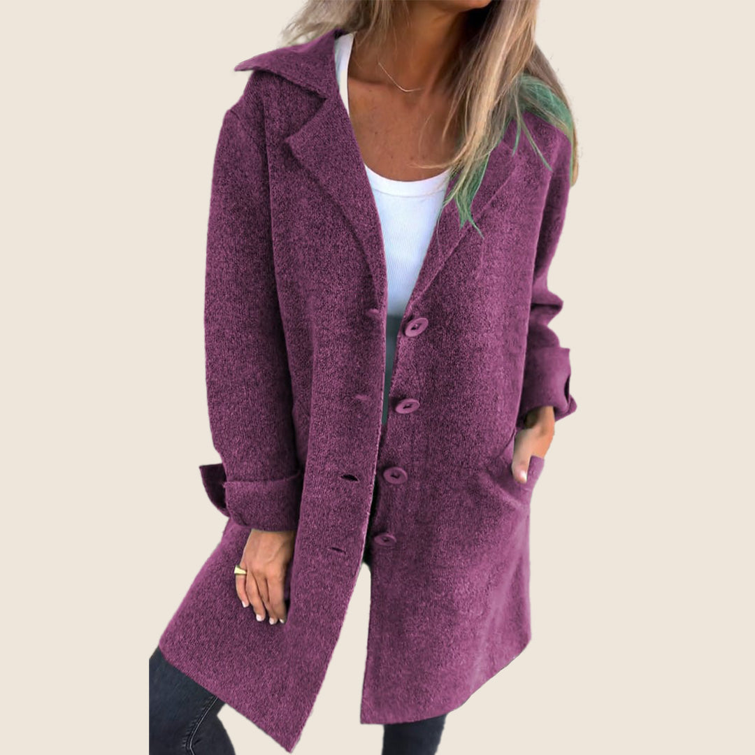 Manteau Casual Monopette avec Revers