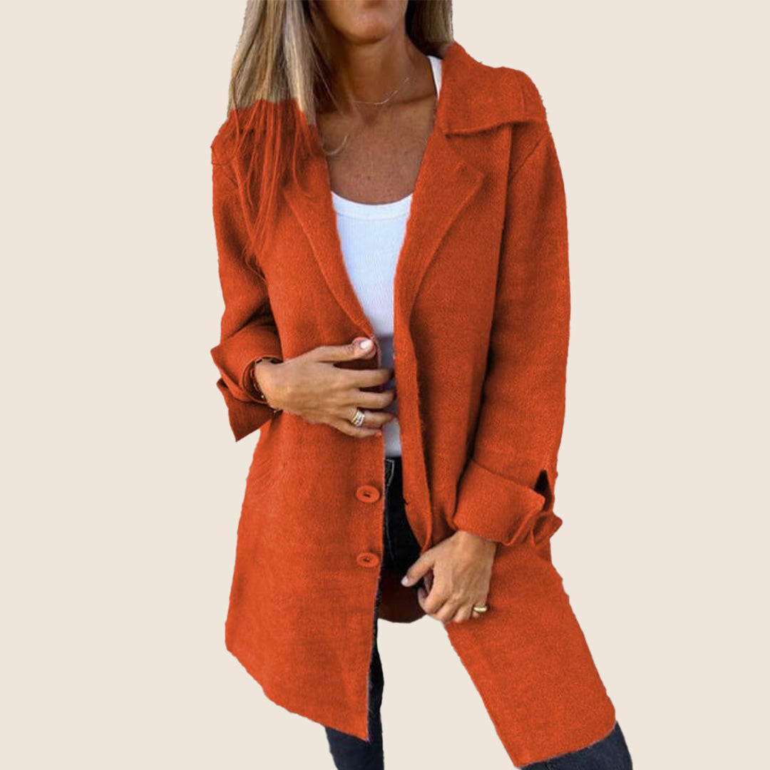 Manteau Casual Monopette avec Revers