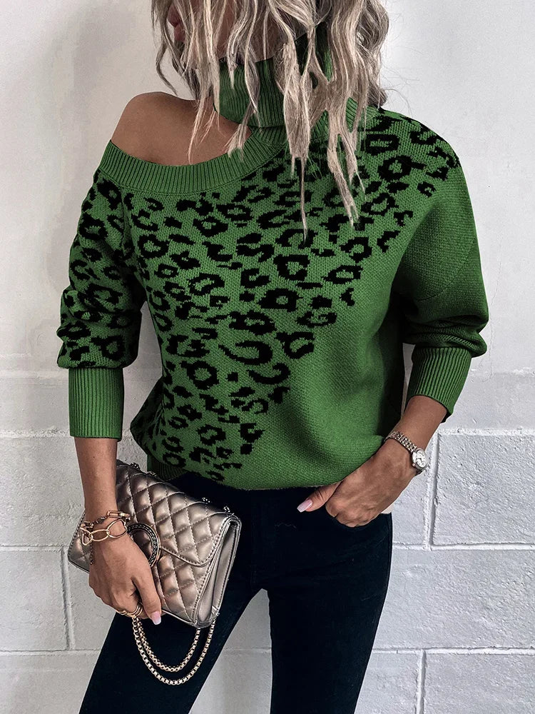 Gabrielle™ | Pull Léopard à Épaules Tombantes