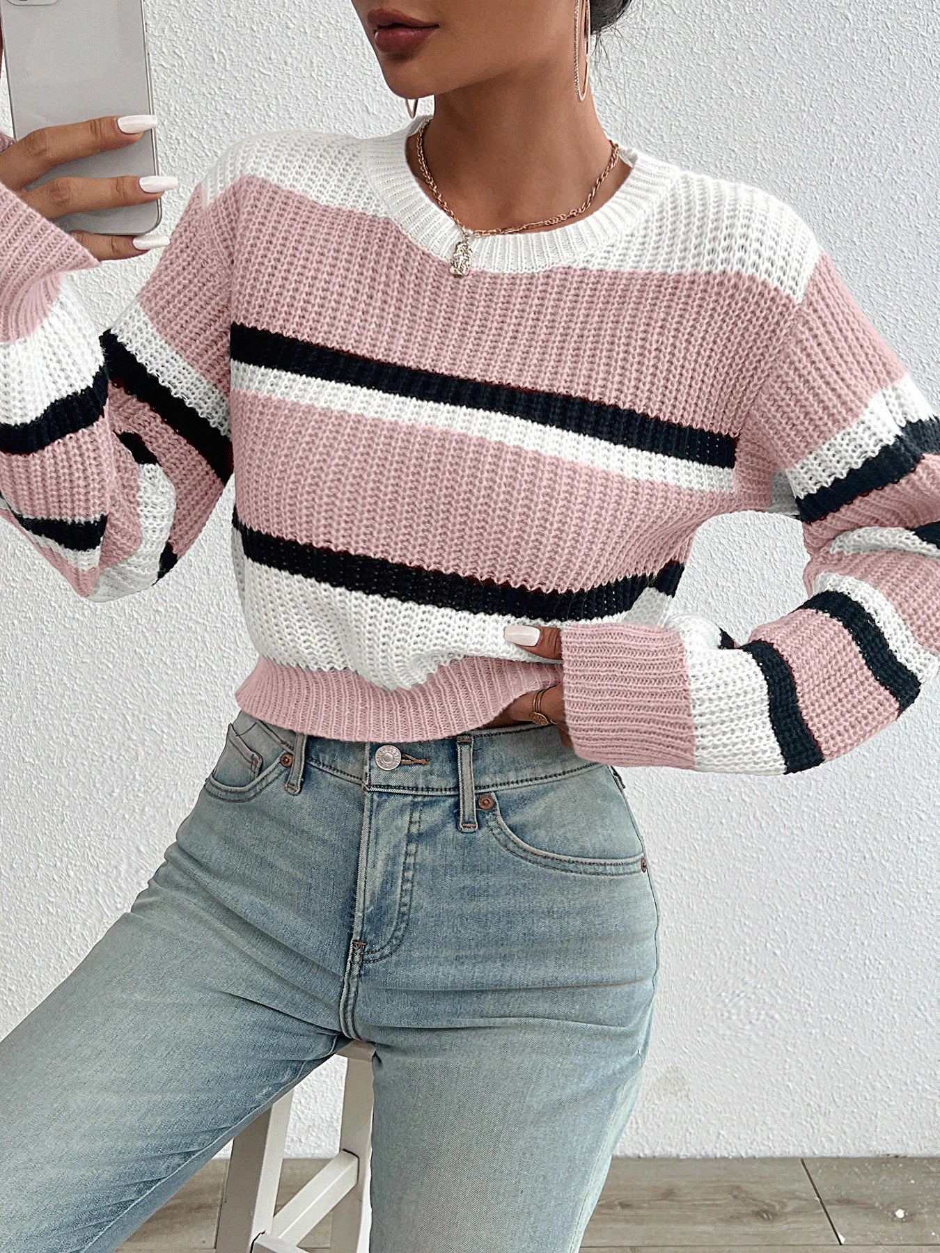 Chloé™ | Pull Tricoté à Épaules Tombantes