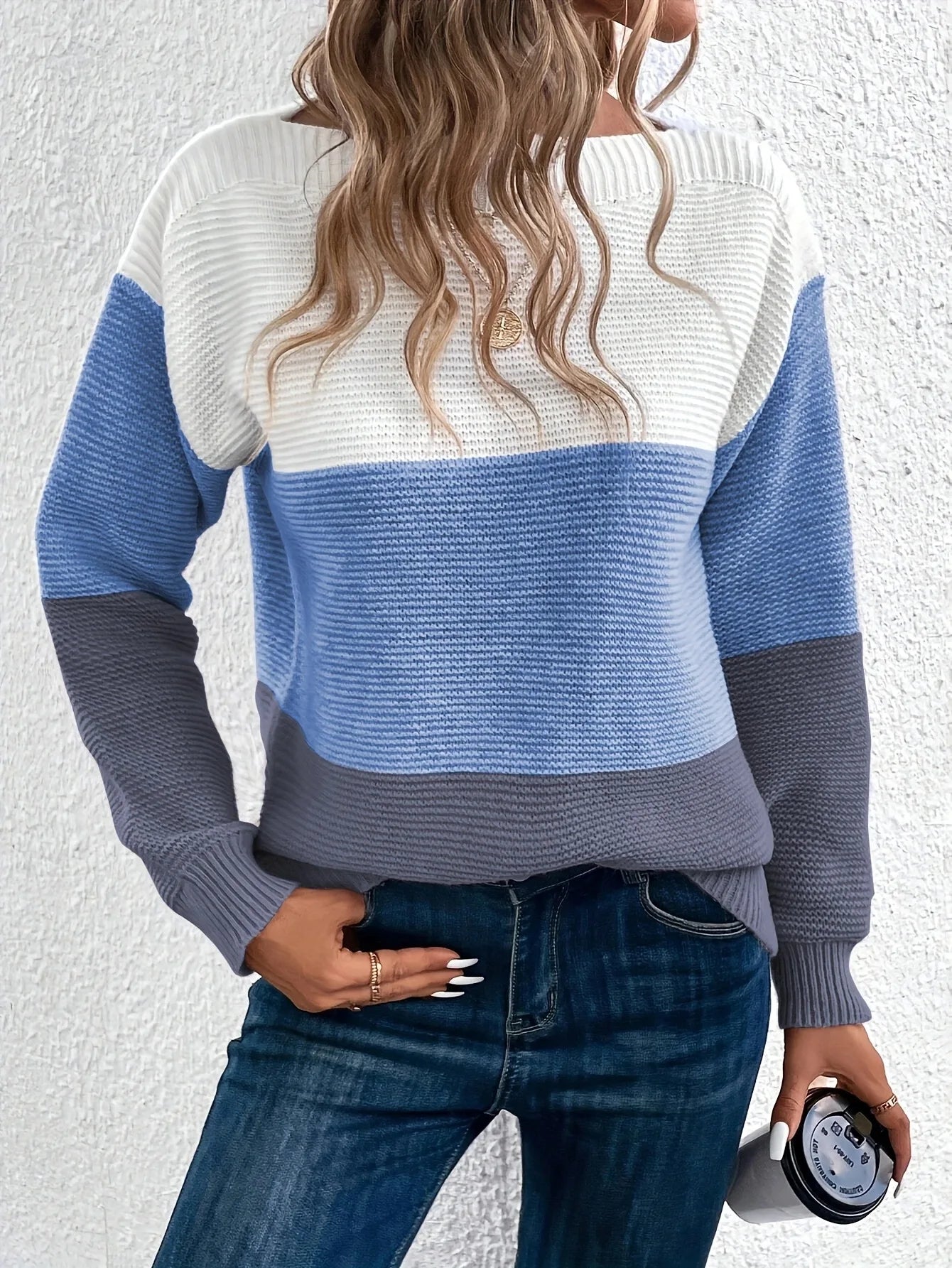 Claire™ | Élégant pull-over patchwork tricolore