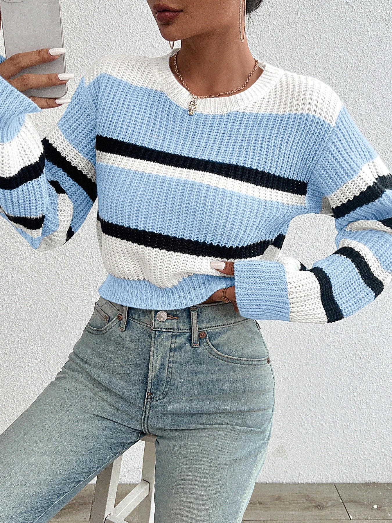 Chloé™ | Pull Tricoté à Épaules Tombantes