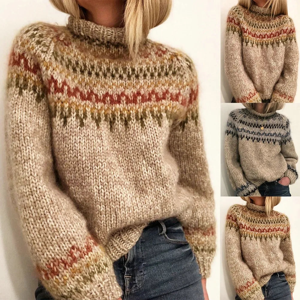 Cécile™ | Pull tricoté à col roulé