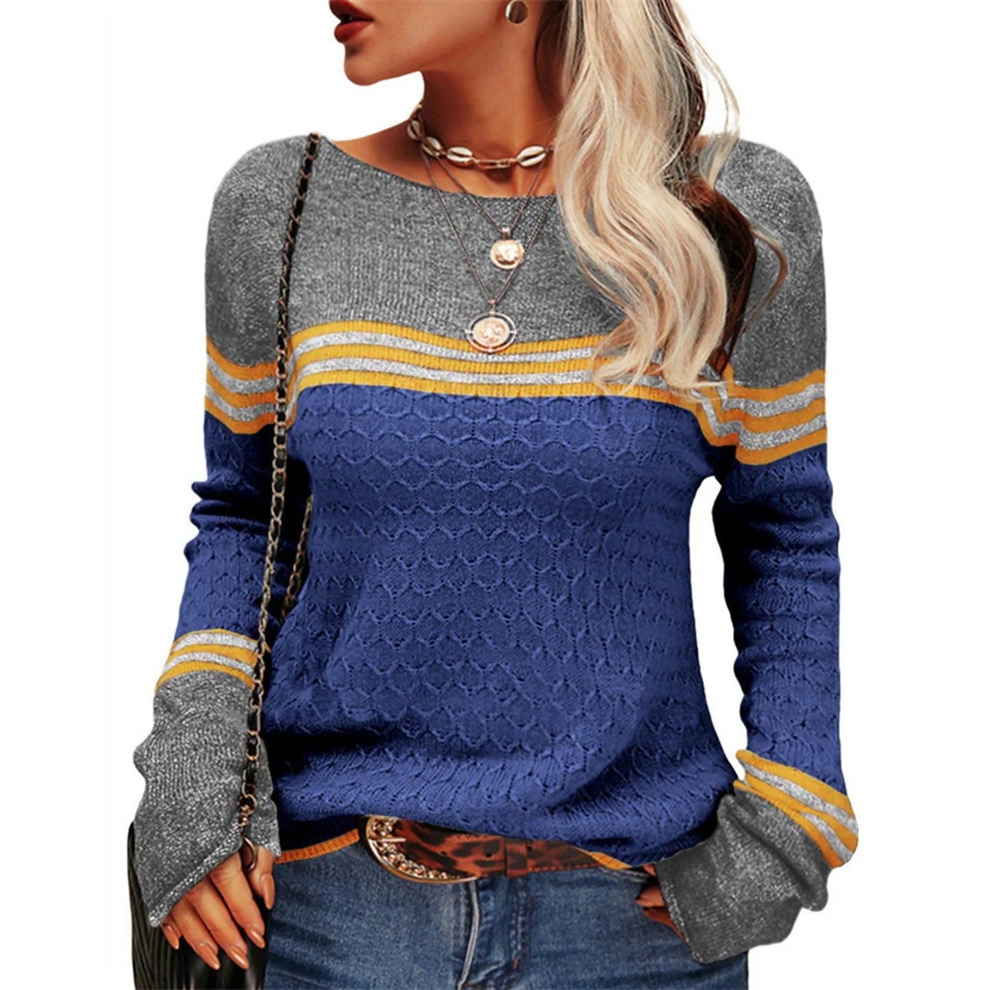 Mathilde™ | Pull Tricoté à Rayures Décontracté