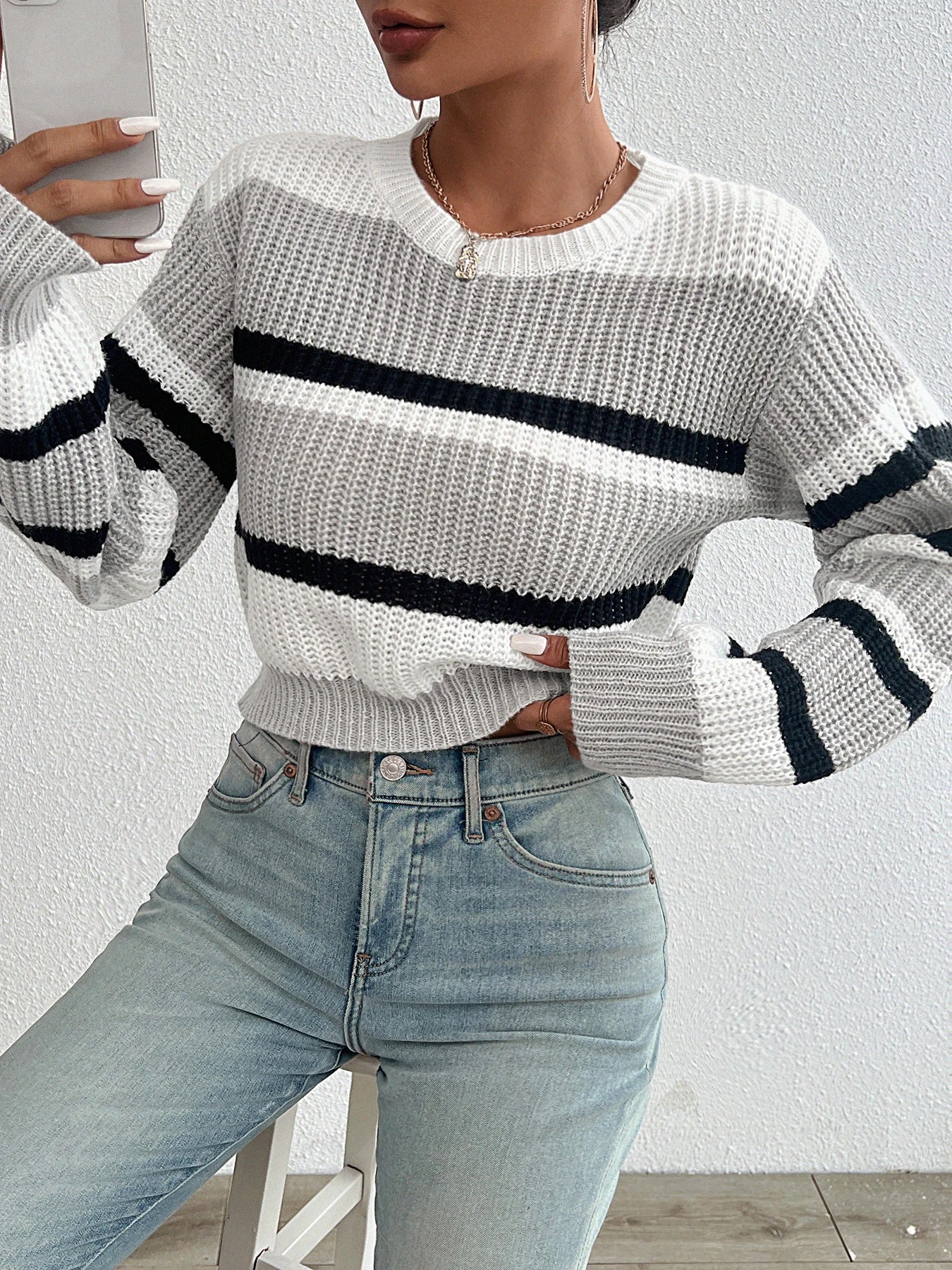 Chloé™ | Pull Tricoté à Épaules Tombantes