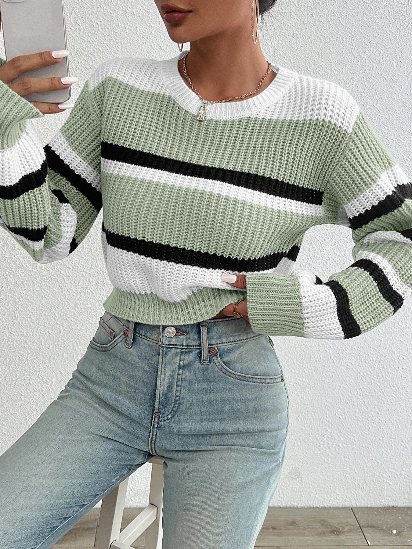 Chloé™ | Pull Tricoté à Épaules Tombantes