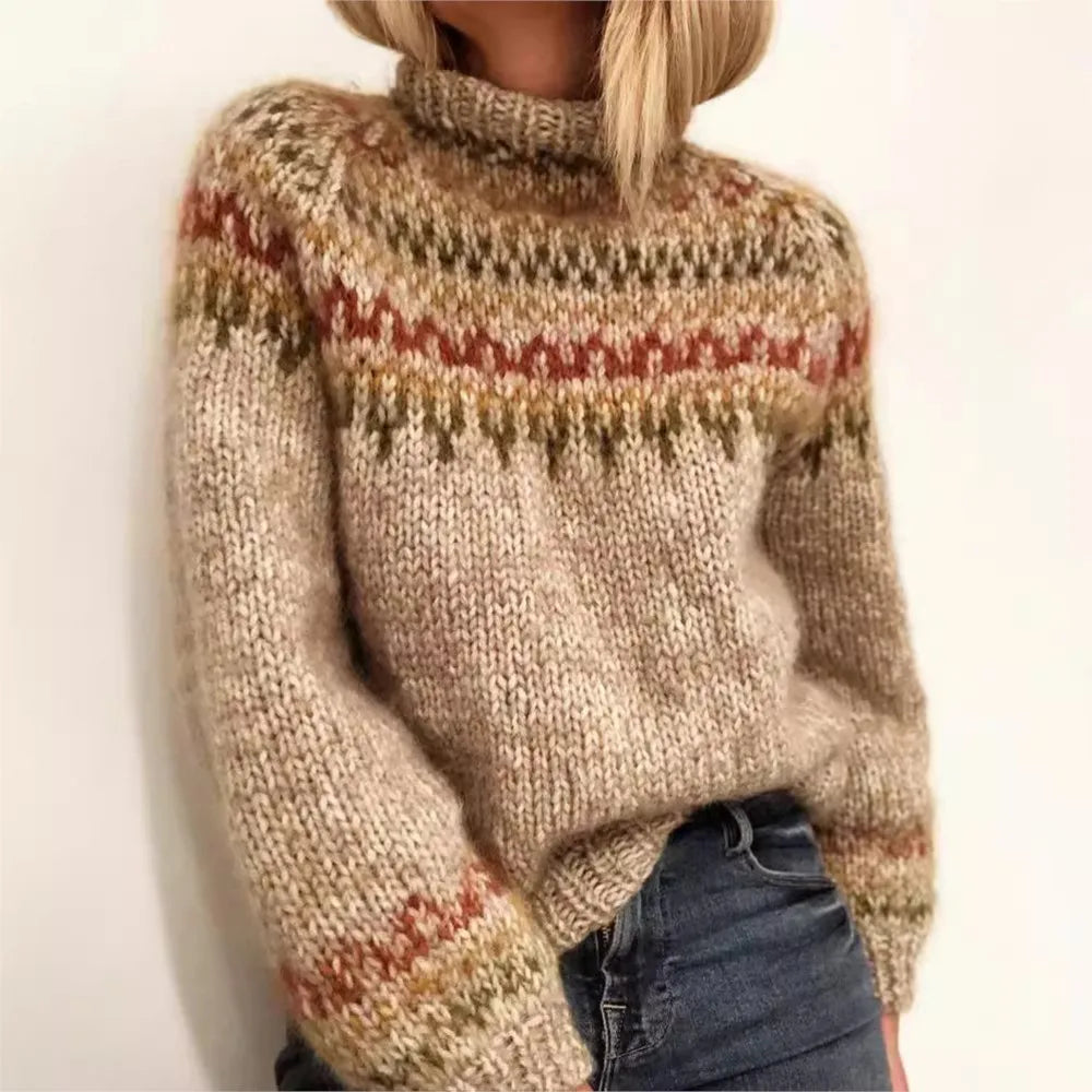 Cécile™ | Pull tricoté à col roulé