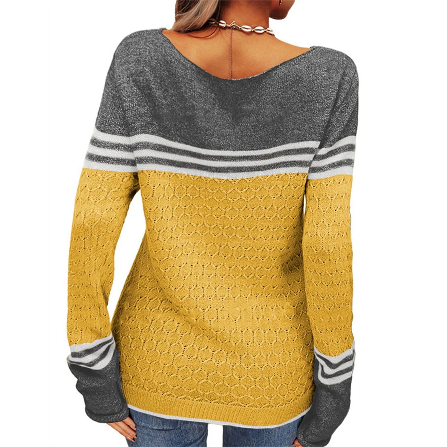 Mathilde™ | Pull Tricoté à Rayures Décontracté