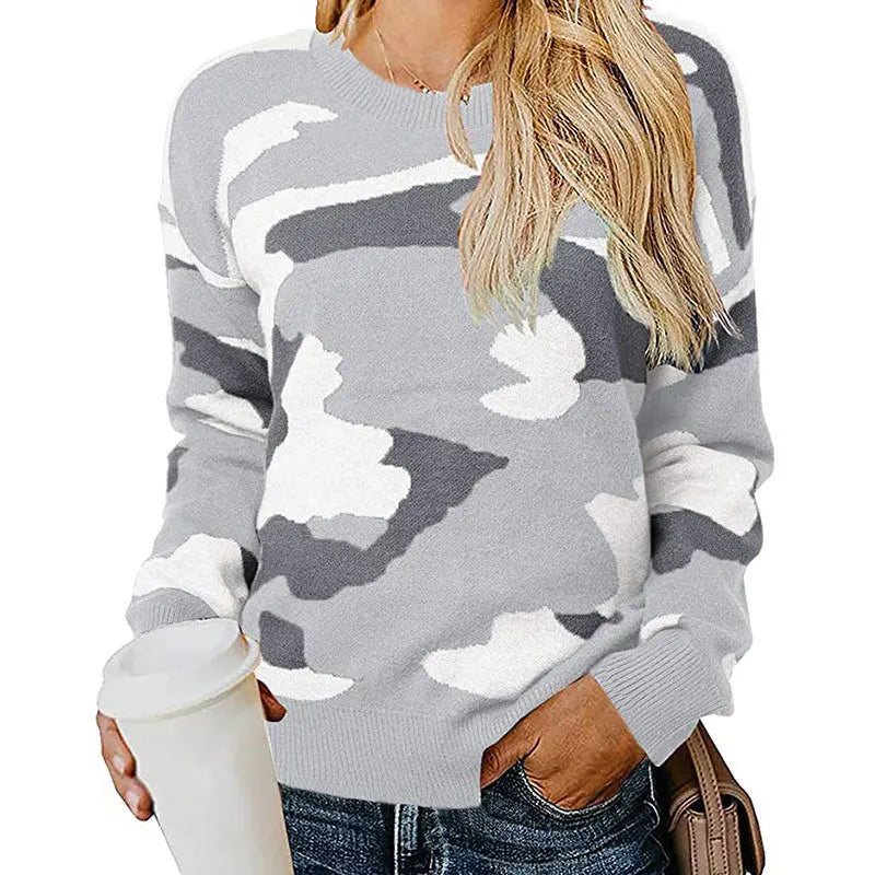 Élise™ | Pull Camouflage Léopard en Maille